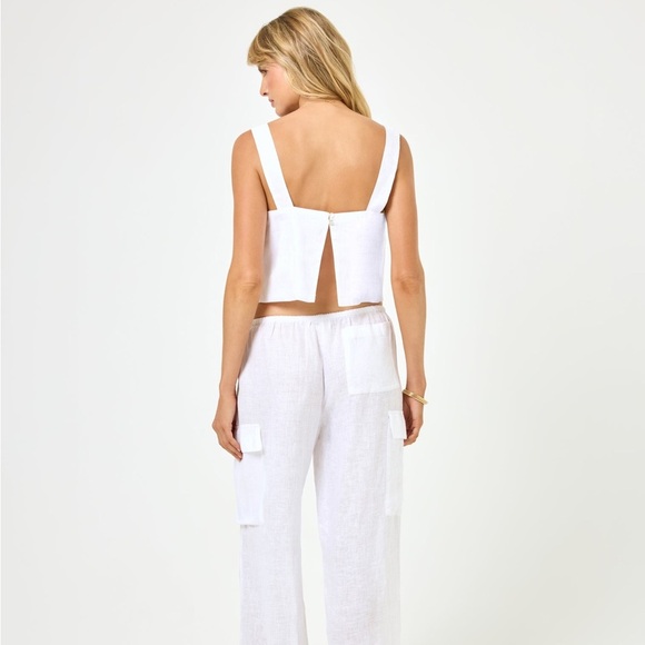 L Space white Long Island Top linen xs - Picture 3 of 5
